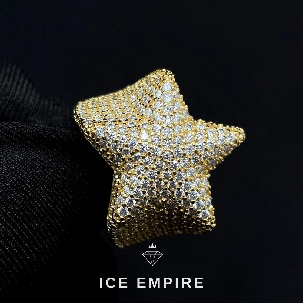 Iced Out 925 Silver Moissanite Ring