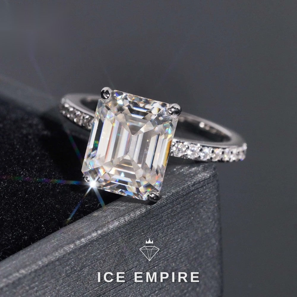 Iced Out 18K Gold Moissanite Wedding Band