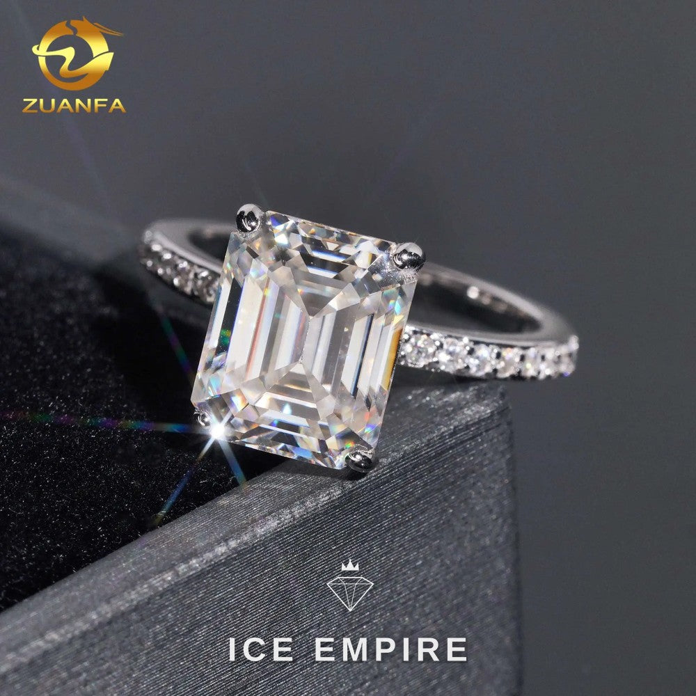 Iced Out 18K Gold Moissanite Wedding Band