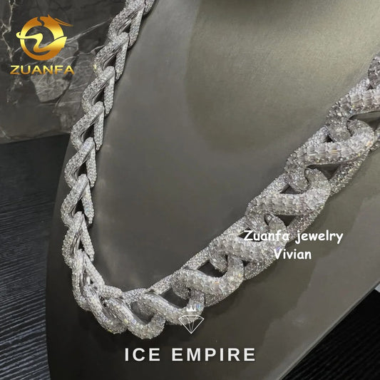 Iced Out Rose Gold Plated Moissanite Cuban Chain