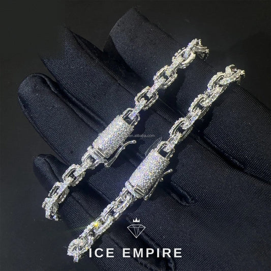 Iced Out Gold Plated Moissanite Cuban Chain