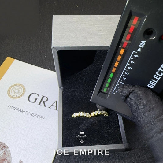 Iced Out Gold Plated Moissanite Hoop Earrings