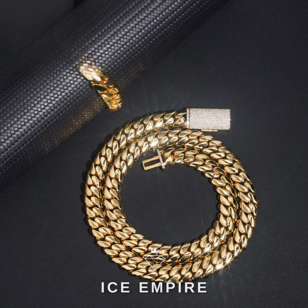 Iced Out Rose Gold Plated Moissanite Cuban Chain