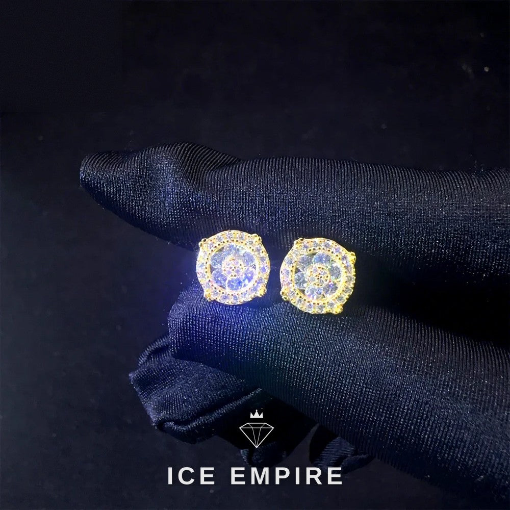 Iced Out 925 Silver Moissanite Stud Earrings