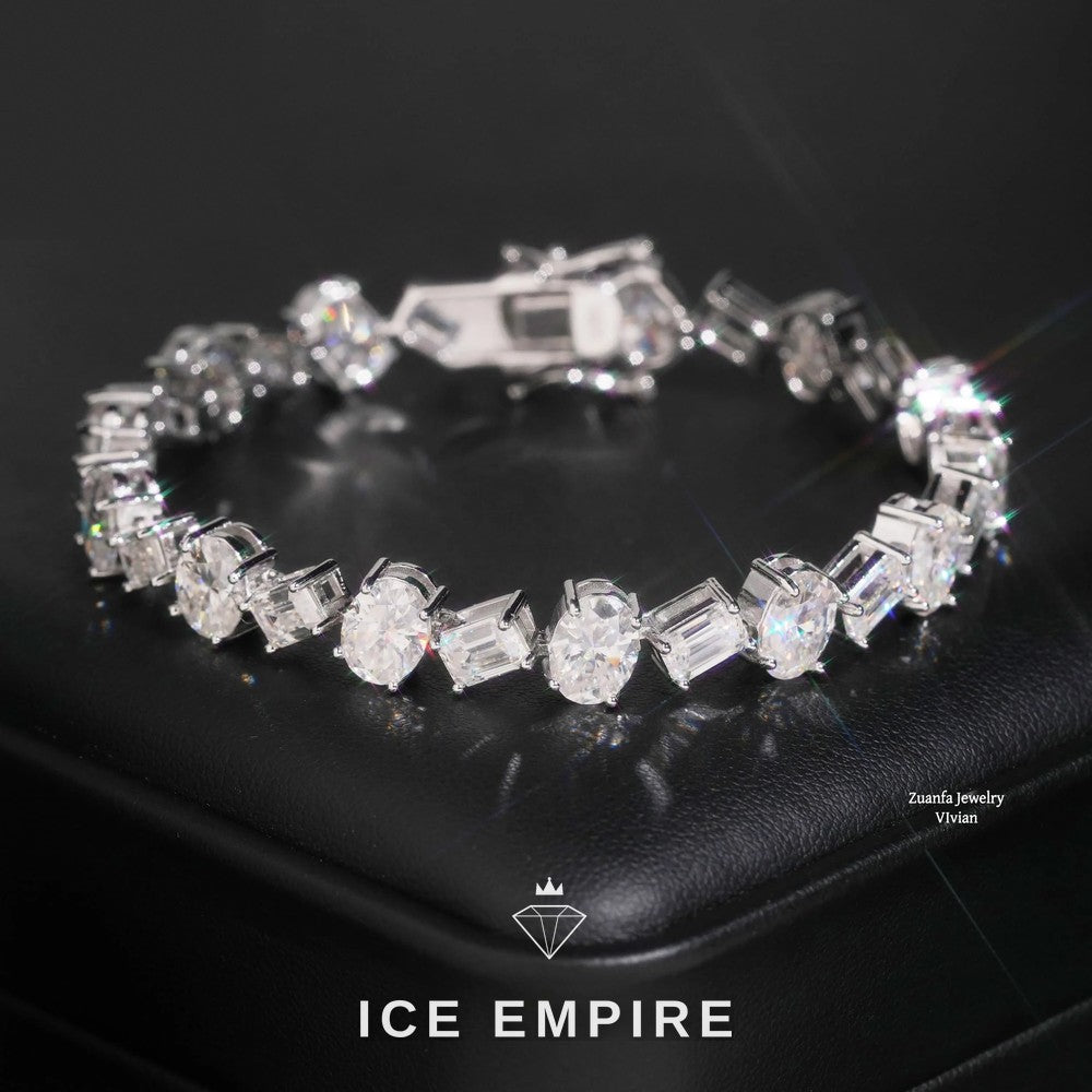 Iced Out 925 Silver Moissanite Tennis Chain
