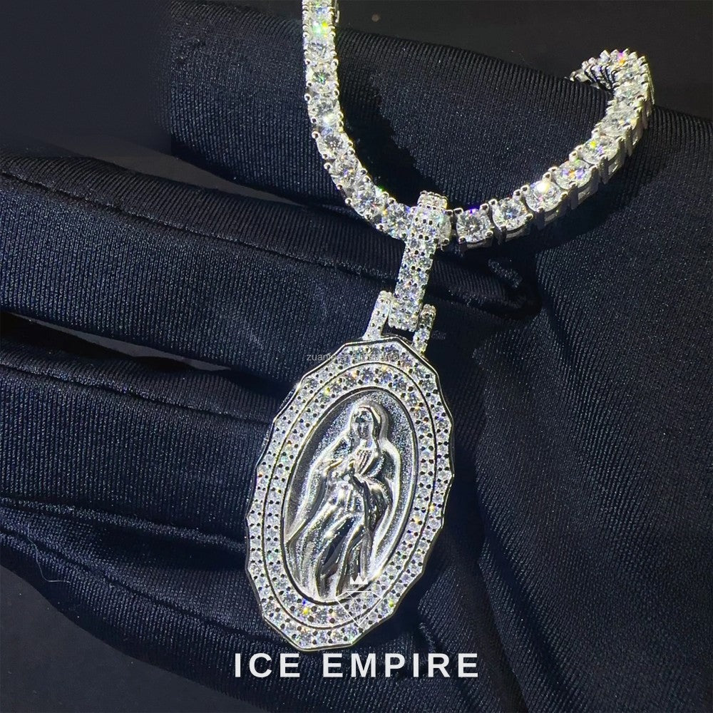 Iced Out Cross Gold Plated Moissanite Pendant