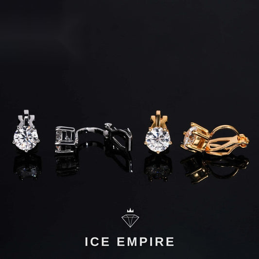Iced Out Rose Gold Plated Moissanite Earrings