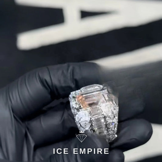 Iced Out 925 Silver Moissanite Ring