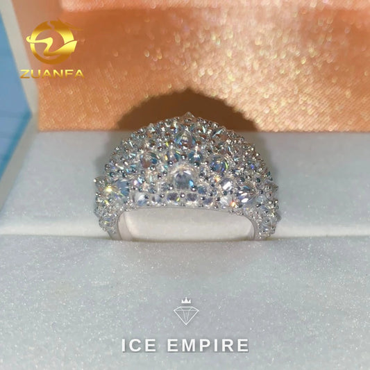 Iced Out 925 Silver Moissanite Ring