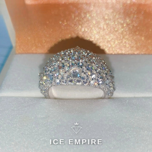 Iced Out 925 Silver Moissanite Ring
