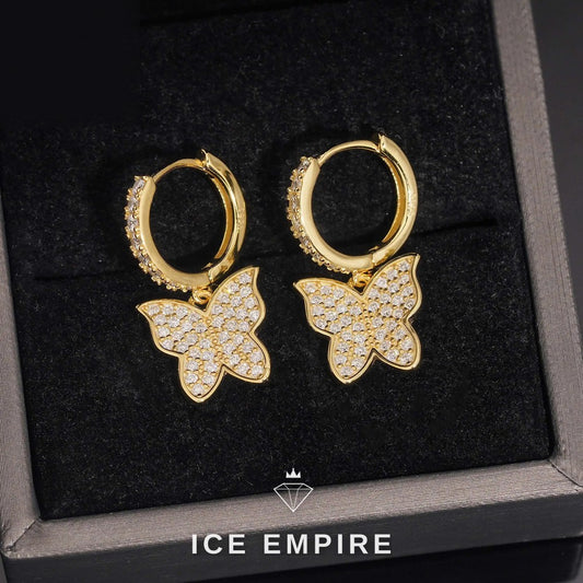Iced Out 925 Silver Moissanite Hoop Earrings