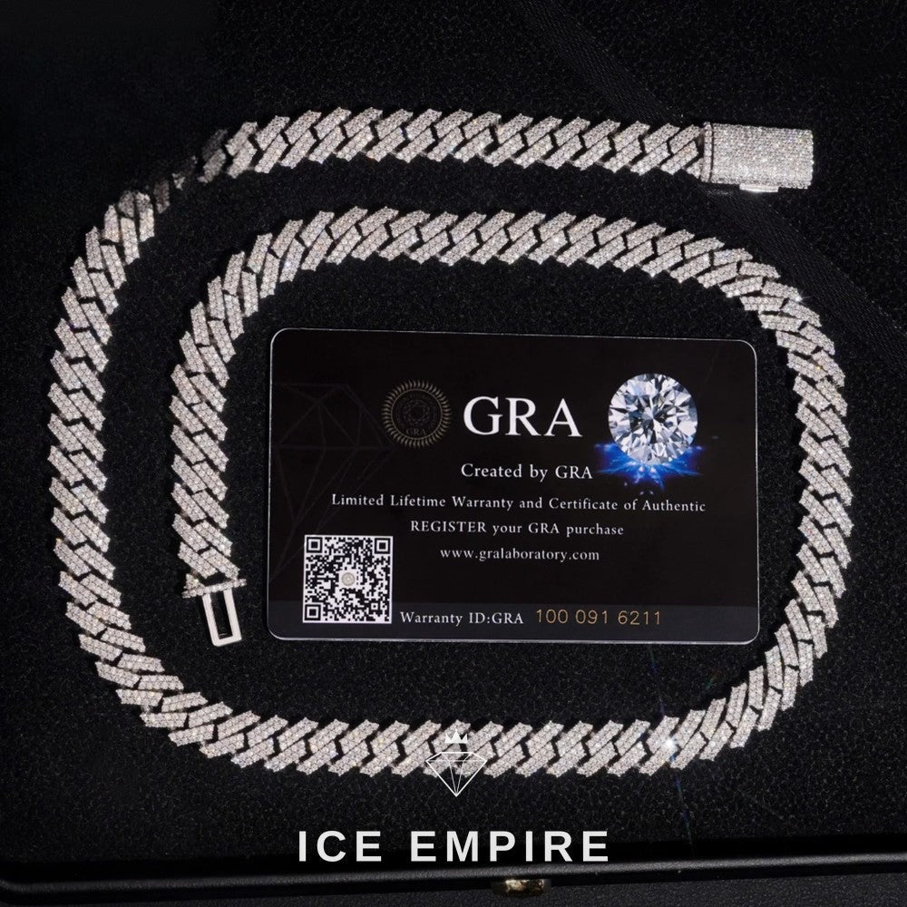 Iced Out Rose Gold Moissanite Cuban Chain