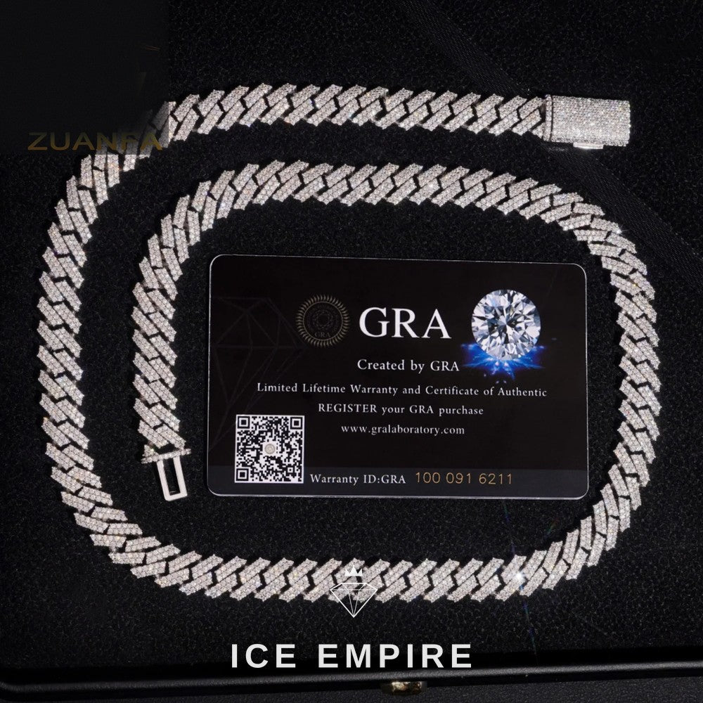Iced Out Rose Gold Moissanite Cuban Chain
