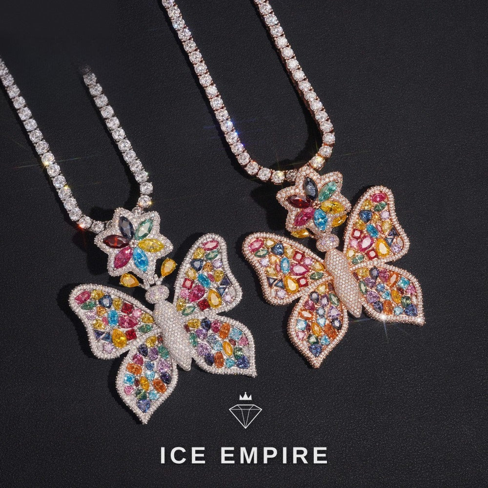 Iced Out Baguette 925 Silver Pendant