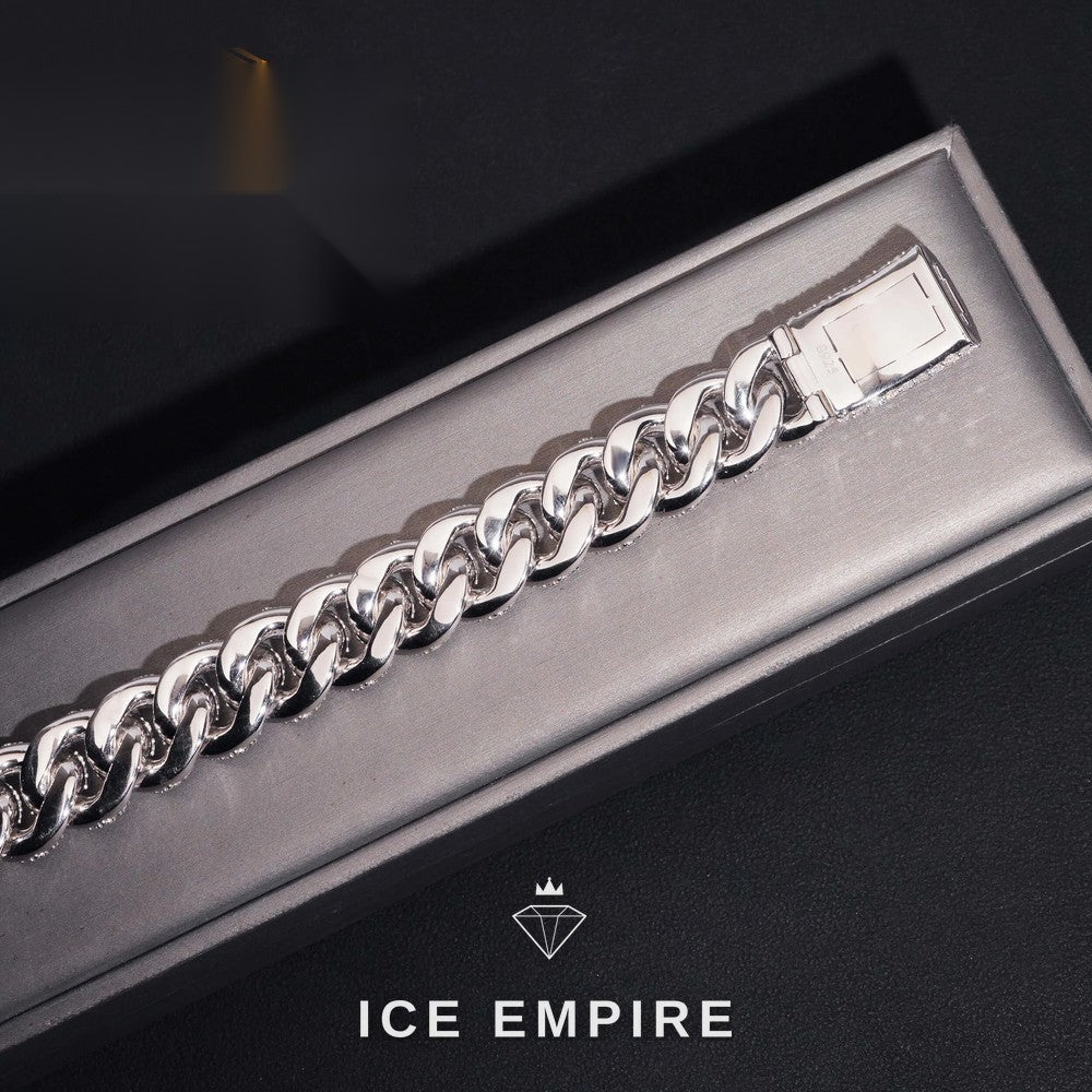 Iced Out 925 Silver Moissanite Cuban Chain