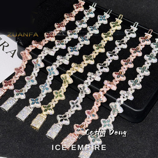 Iced Out Rose Gold Plated Moissanite Cuban Chain