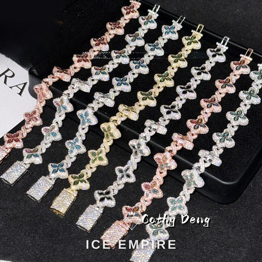 Iced Out Rose Gold Plated Moissanite Cuban Chain