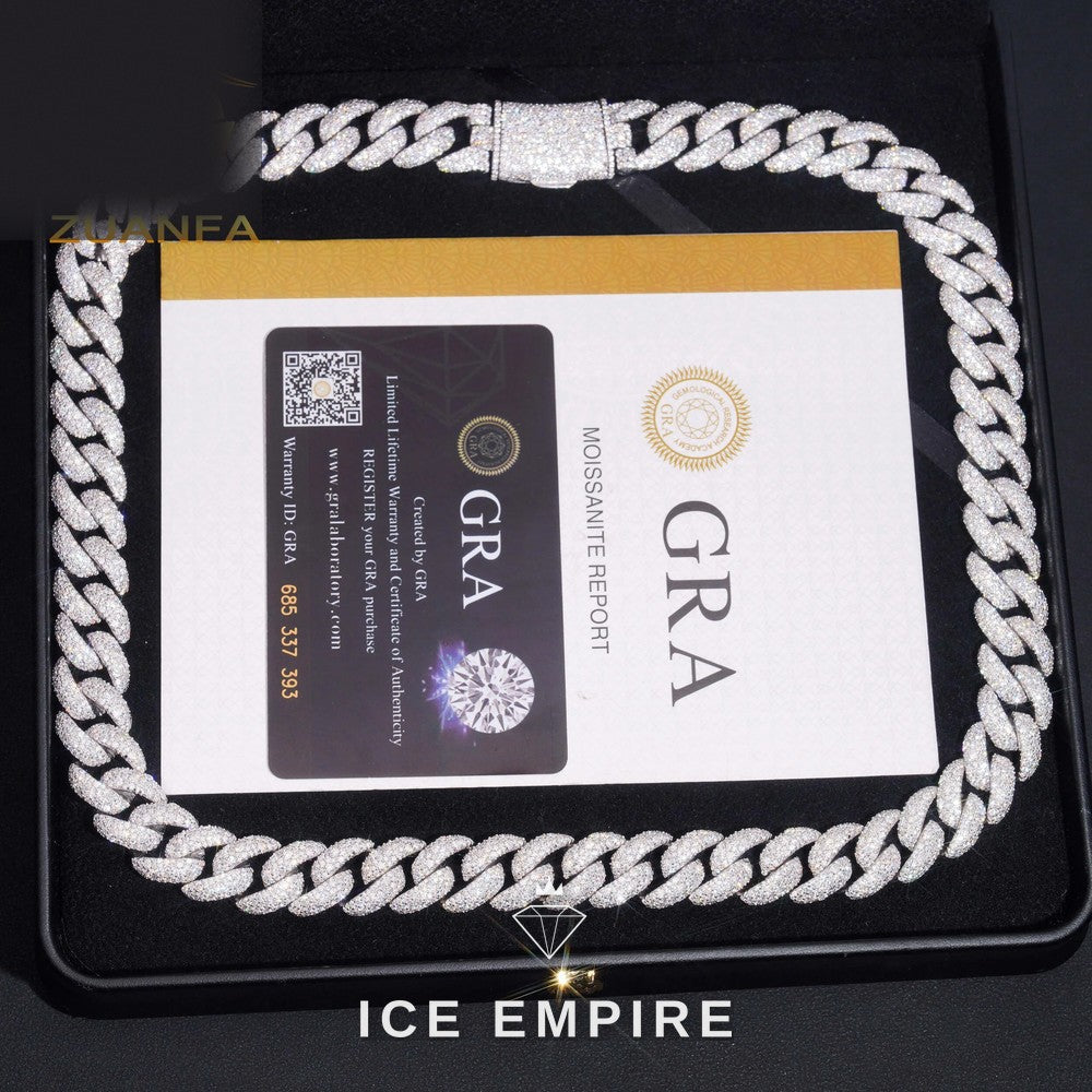 Iced Out Rose Gold Plated Moissanite Cuban Chain