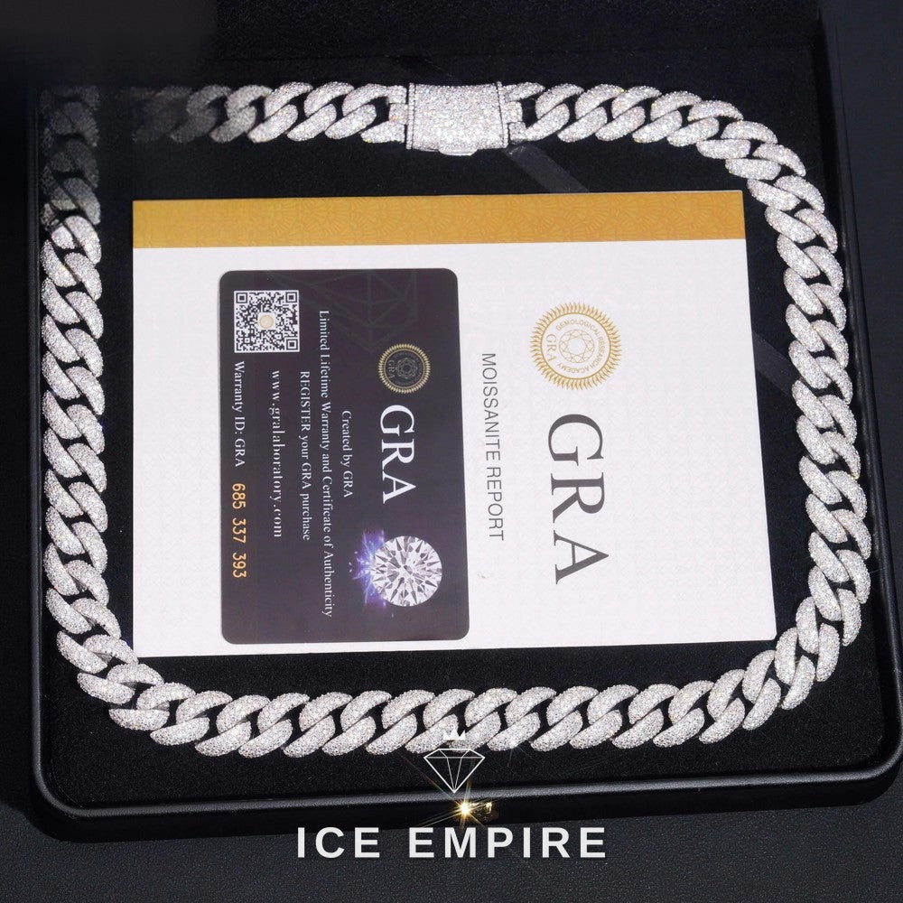 Iced Out Rose Gold Plated Moissanite Cuban Chain