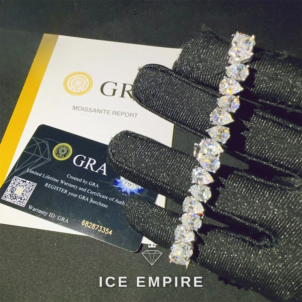 Iced Out 925 Silver Moissanite Tennis Chain