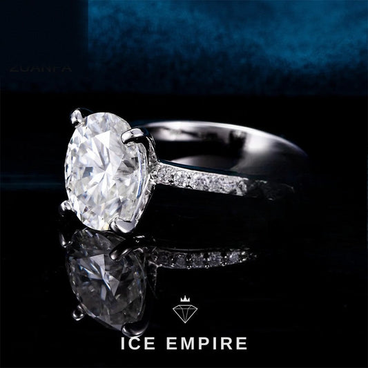 Iced Out Rose Gold Plated Moissanite Ring