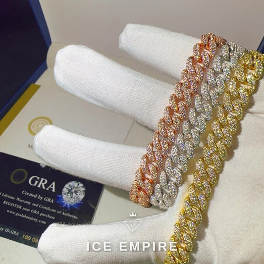 Iced Out Rose Gold Plated Moissanite Cuban Chain