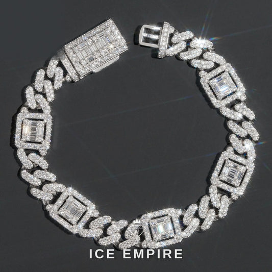 Iced Out 925 Silver Moissanite Cuban Chain