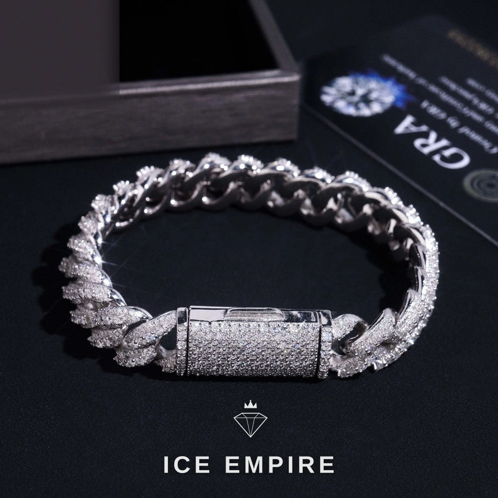Iced Out 925 Silver Moissanite Cuban Chain