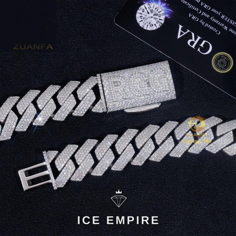 Iced Out Gold Plated Moissanite Cuban Chain