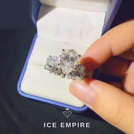 Iced Out 925 Silver Moissanite Ring