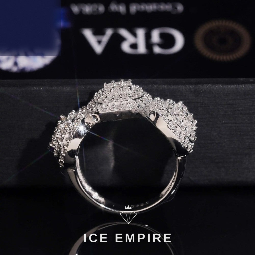 Iced Out Baguette 925 Silver Moissanite Ring