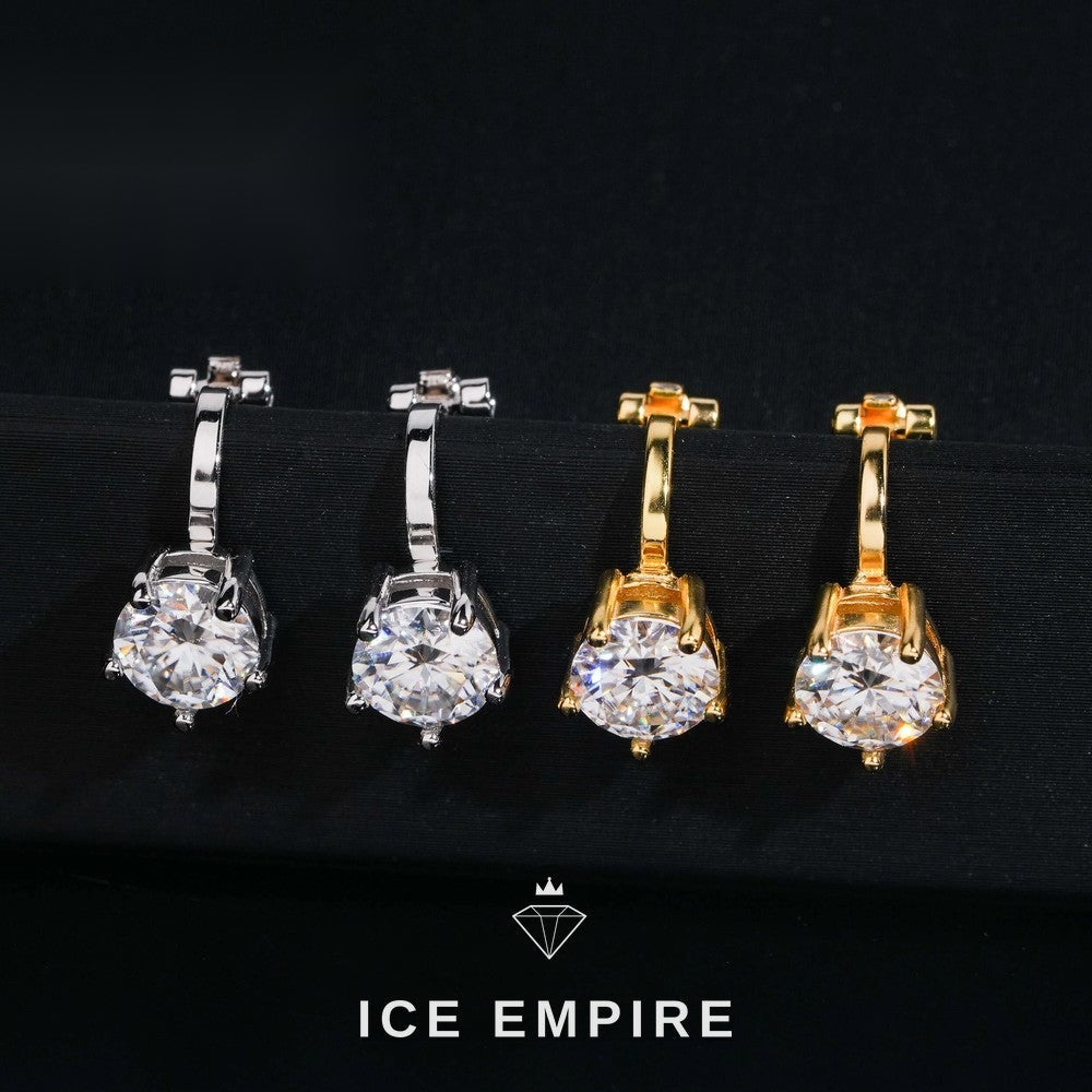 Iced Out Rose Gold Plated Moissanite Earrings