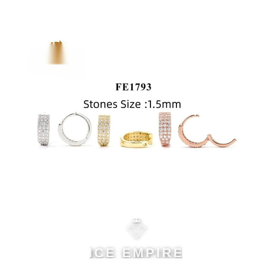 Iced Out 925 Silver Moissanite Stud Earrings