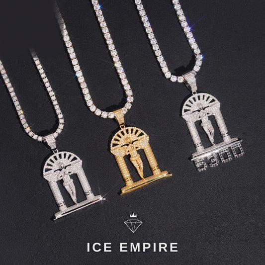 Iced Out Rose Gold Plated Moissanite Pendant