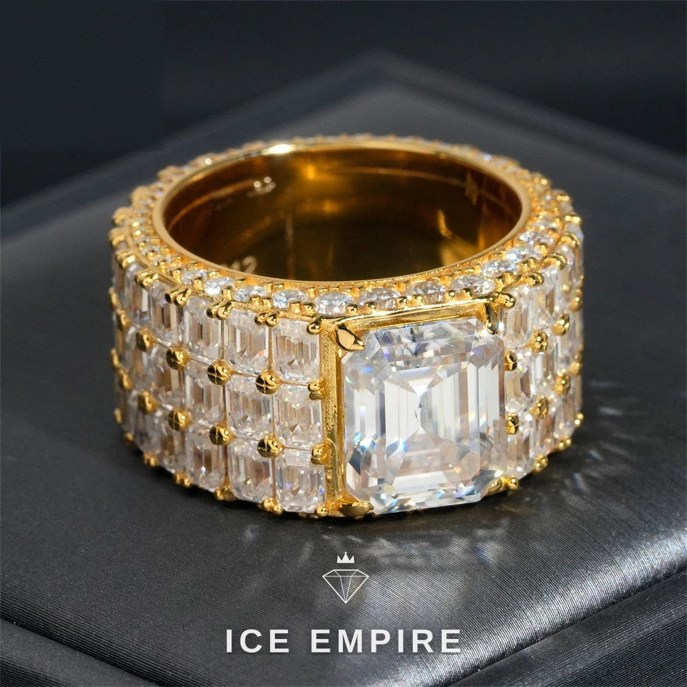 Iced Out 925 Silver Moissanite Engagement Ring