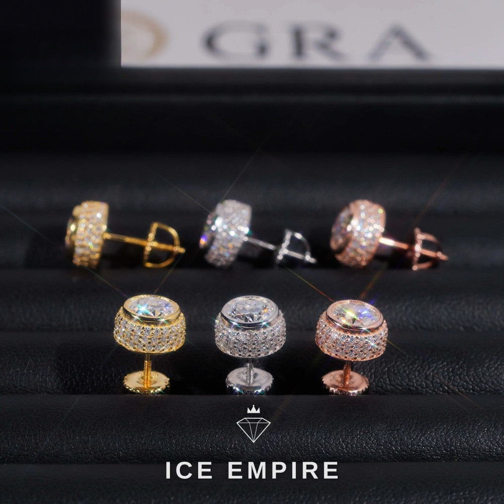 Iced Out 925 Silver Moissanite Earrings