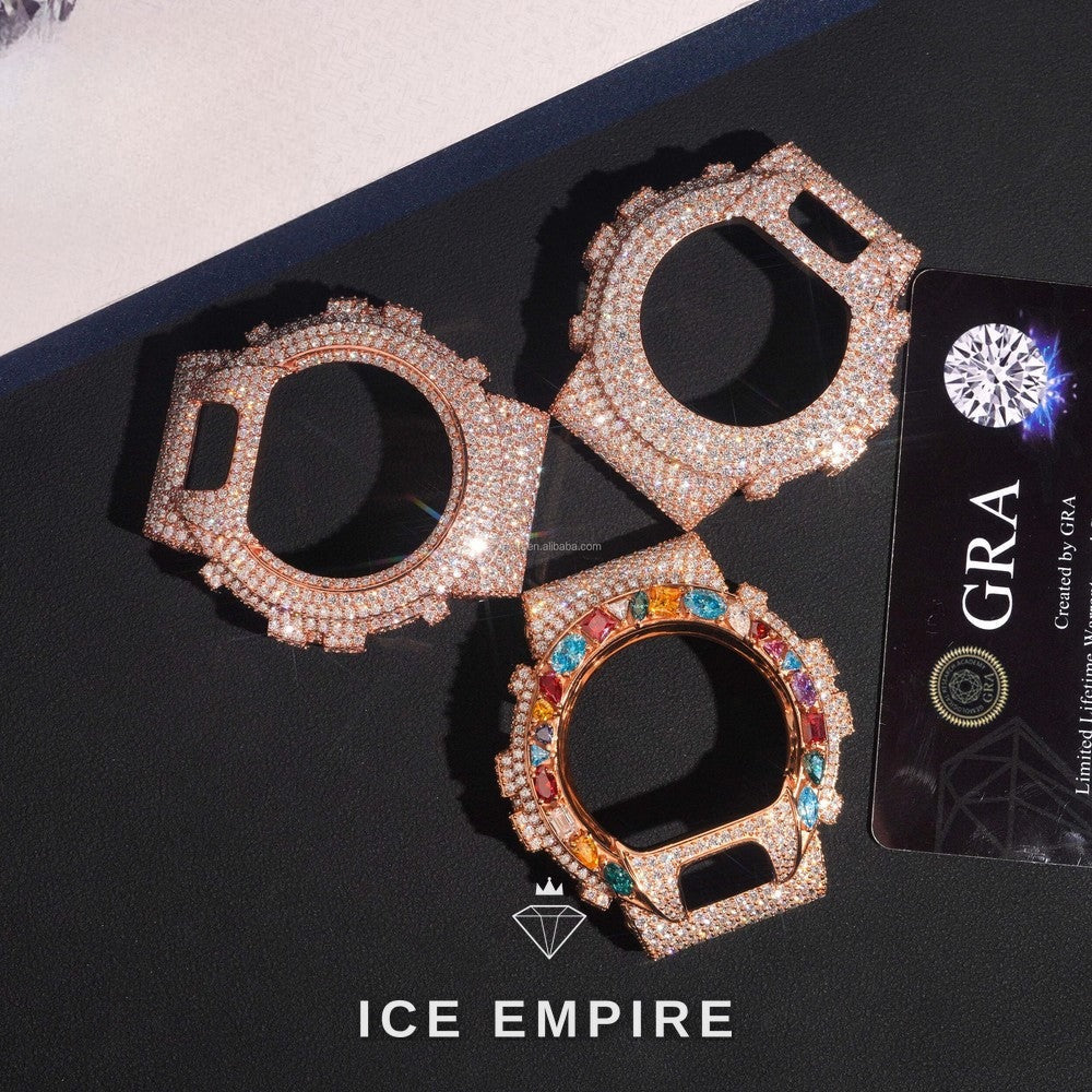 Iced Out Rose Gold Moissanite Watch