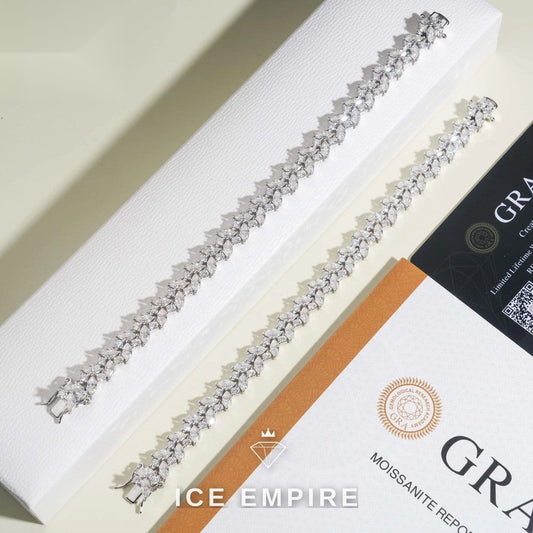 Iced Out 925 Silver Moissanite Tennis Bracelet