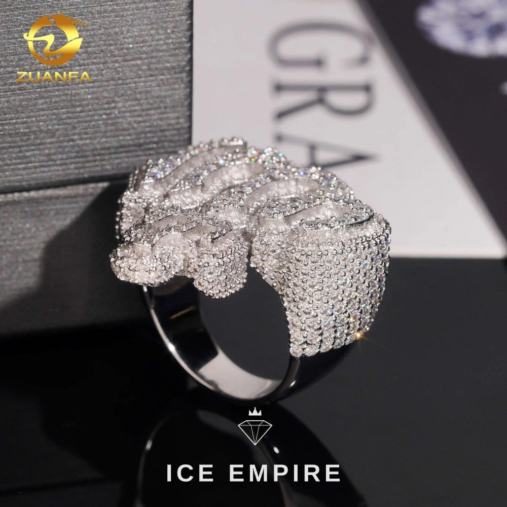 Iced Out Rose Gold Plated Moissanite Ring