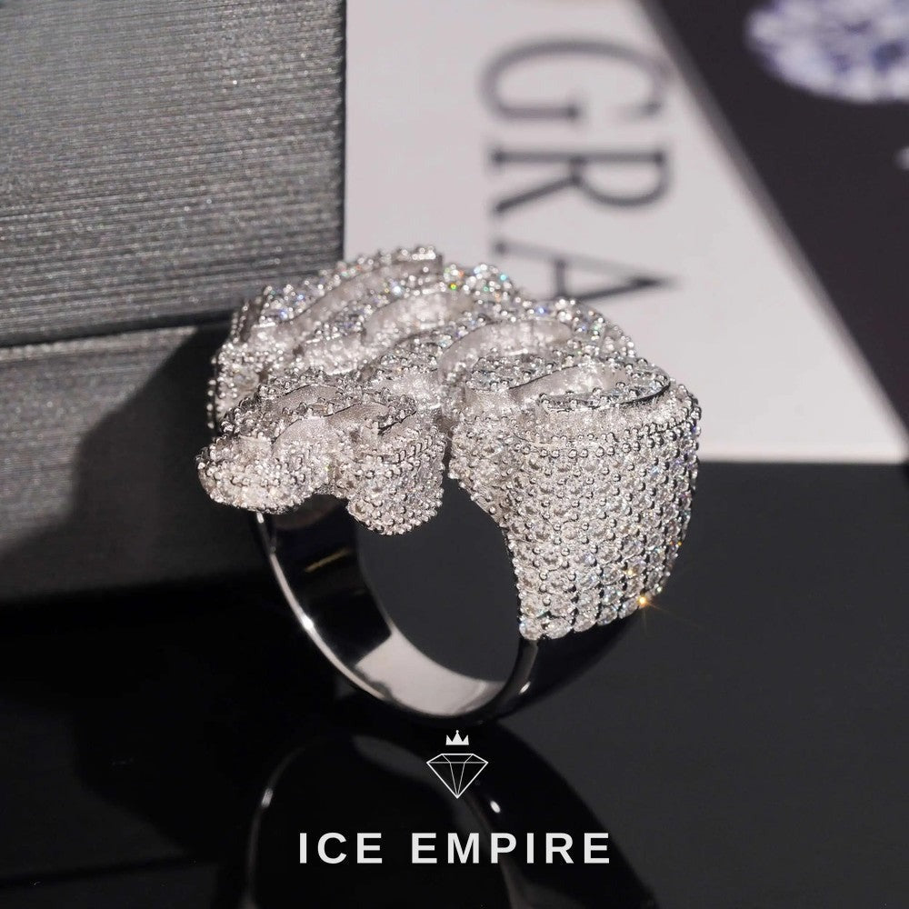 Iced Out Rose Gold Plated Moissanite Ring