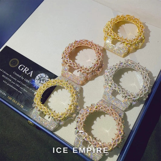 Iced Out 925 Silver Moissanite Watch