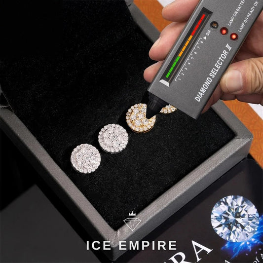 Iced Out 925 Silver Moissanite Stud Earrings