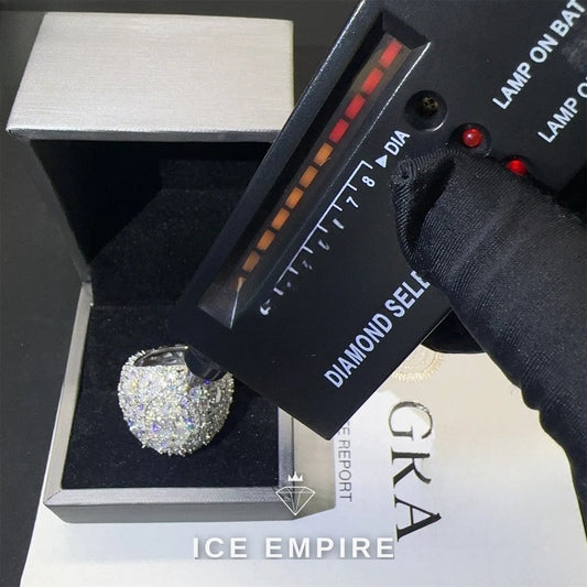 Iced Out 925 Silver Moissanite Ring
