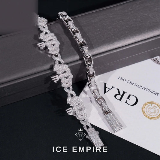 Iced Out 925 Silver Moissanite Cuban Chain
