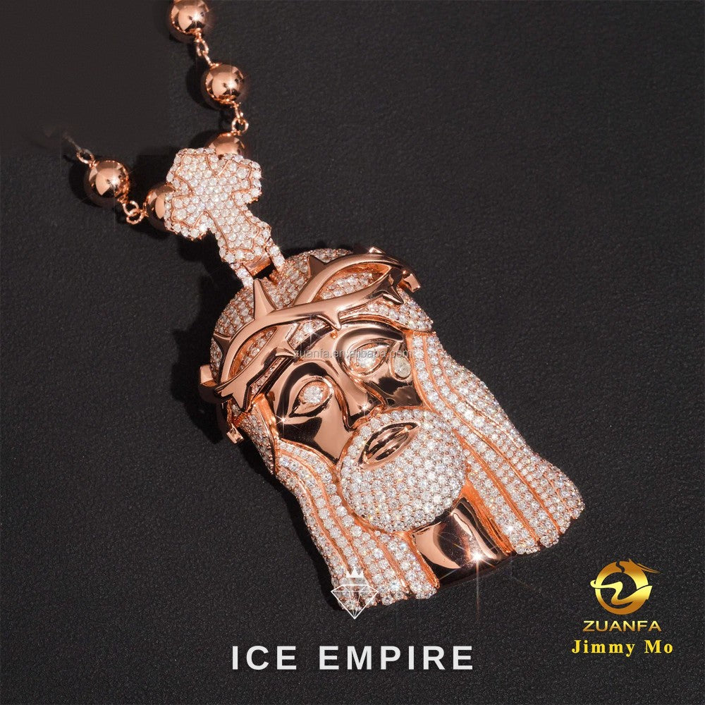 Iced Out Cross 925 Silver Moissanite Pendant