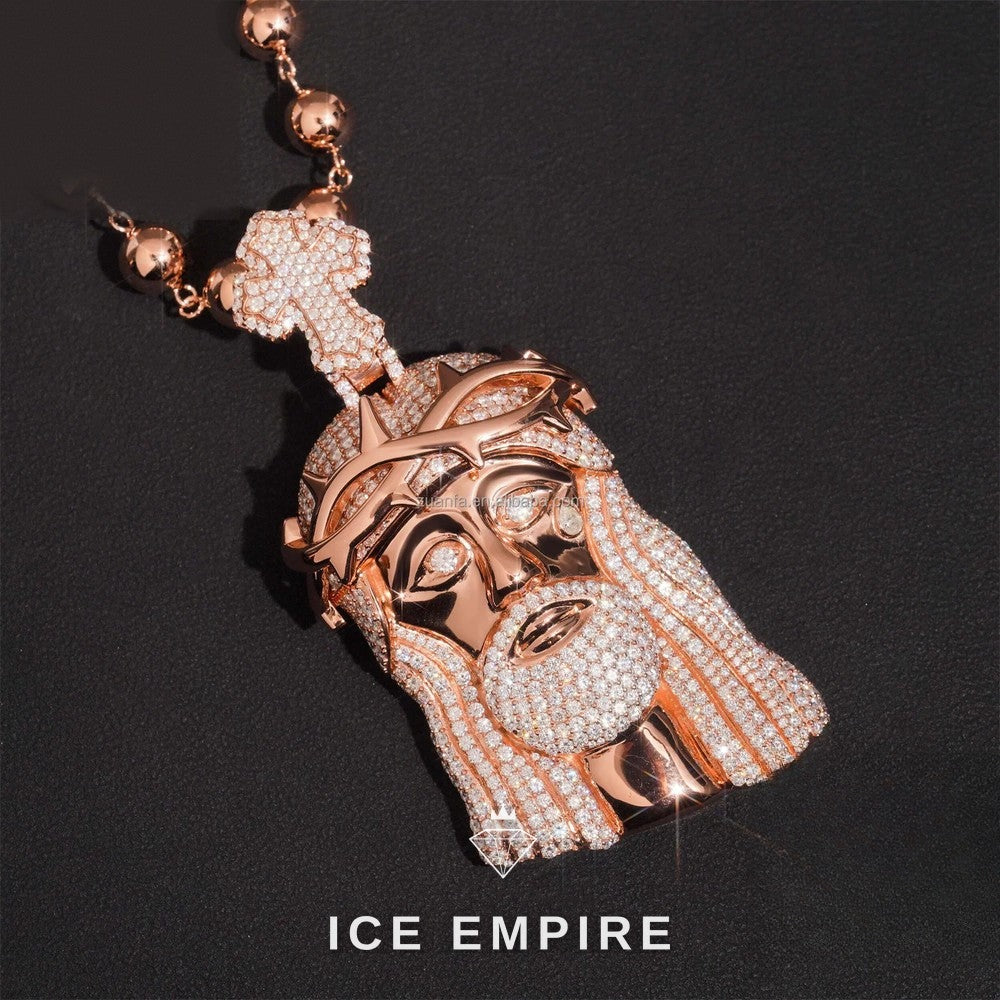 Iced Out Cross 925 Silver Moissanite Pendant