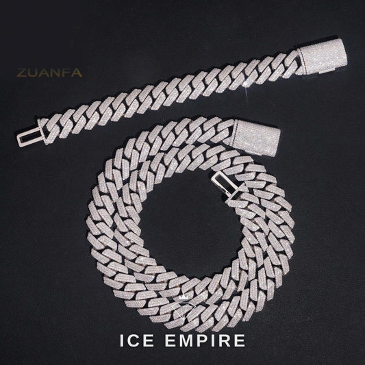 Iced Out Rose Gold Plated Moissanite Cuban Chain