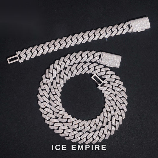 Iced Out Rose Gold Plated Moissanite Cuban Chain