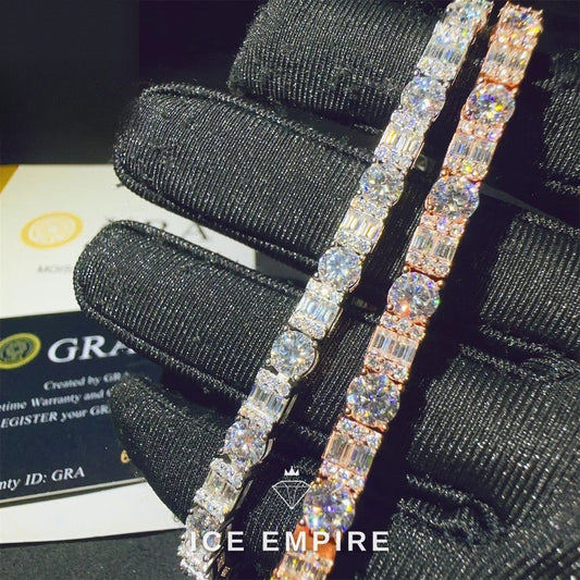 Iced Out 925 Silver Moissanite Tennis Chain