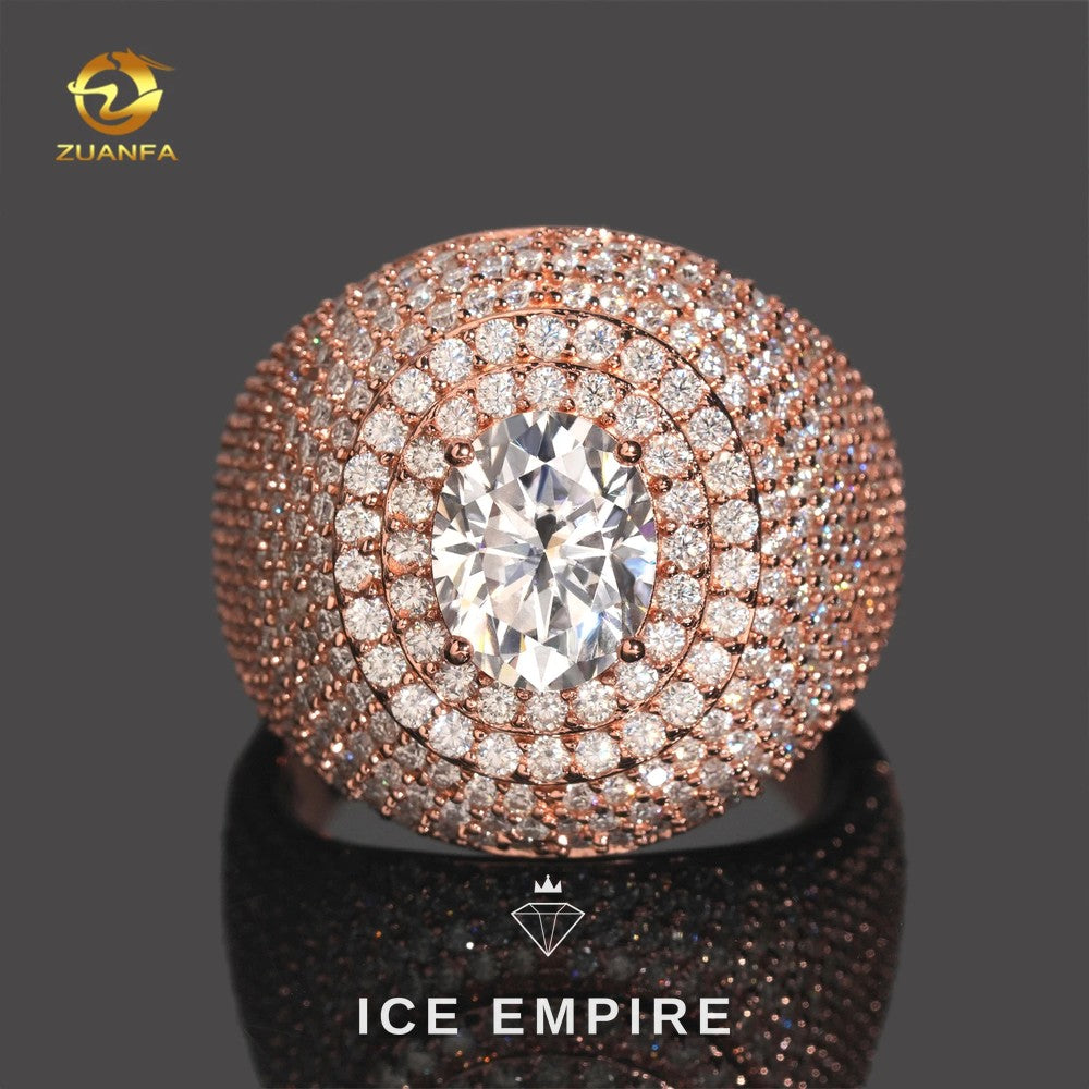 Iced Out 925 Silver Moissanite Ring